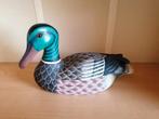 Handgeschilderde houten eend - Vintage decoratie, Ophalen of Verzenden