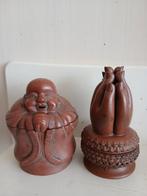 2x aardewerk wierookpot Boeddha en de handen van Boeddha, Ophalen of Verzenden