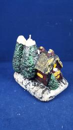 Vintage kerstdecoratie: kaars kersthuisje, winter. W3, Tweedehands verkoop, Tweedehands verkoop, Gebruikt, Ophalen of Verzenden