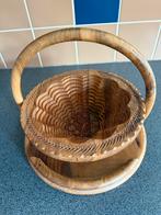 Inklapbare mand / fruitschaal hout, Huis en Inrichting, Woonaccessoires | Schalen en Manden, Schaal, Rond, Ophalen of Verzenden