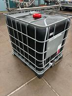 Zwarte IBC Tank - 1000 Liter, Tuin en Terras, Regentonnen, Ophalen, Kunststof, Gebruikt, Met kraantje