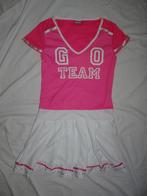 Leuk roze/wit CHEERLEADER/AMERICAN FOOTBALL jurkje, Ophalen, Carnaval, Kleding, Maat 36 (S)