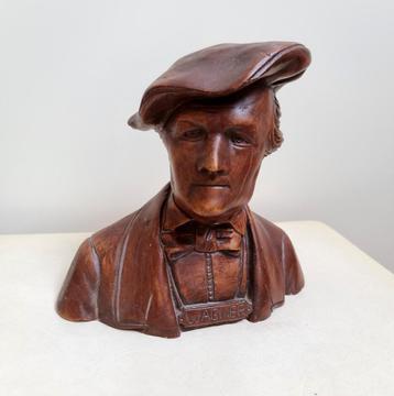 Buste Richard Wagner steen gesigneerd kleur bruin brons mooi beschikbaar voor biedingen