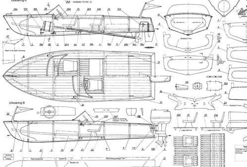 Modelbouw tekening van een Italiaanse Sportboot, Hobby en Vrije tijd, Modelbouw | Boten en Schepen, Nieuw, 1:200 of kleiner, Revell