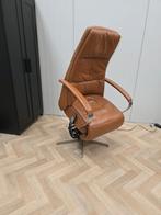 Prominent relaxfauteuil humberto cognac leer, Ophalen of Verzenden, Zo goed als nieuw, Metaal, 50 tot 75 cm