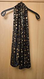 Prachtige zwarte velvet sjaal met gouden sterren NIEUWsTaat!, Ophalen of Verzenden, Zo goed als nieuw, Sjaal