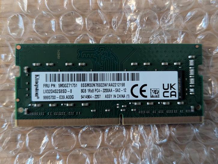 Kingston 8GB DDR4 SODIMM 3200MHz Laptop Geheugen, Computers en Software, RAM geheugen, Zo goed als nieuw, Laptop, DDR4, Ophalen of Verzenden