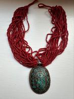 Mooie ketting met hanger, Ophalen of Verzenden, Zo goed als nieuw, Rood, Overige materialen