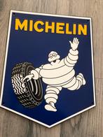 Dik Emaille bord Michelin met autoband als nieuw, Ophalen of Verzenden, Zo goed als nieuw, Reclamebord