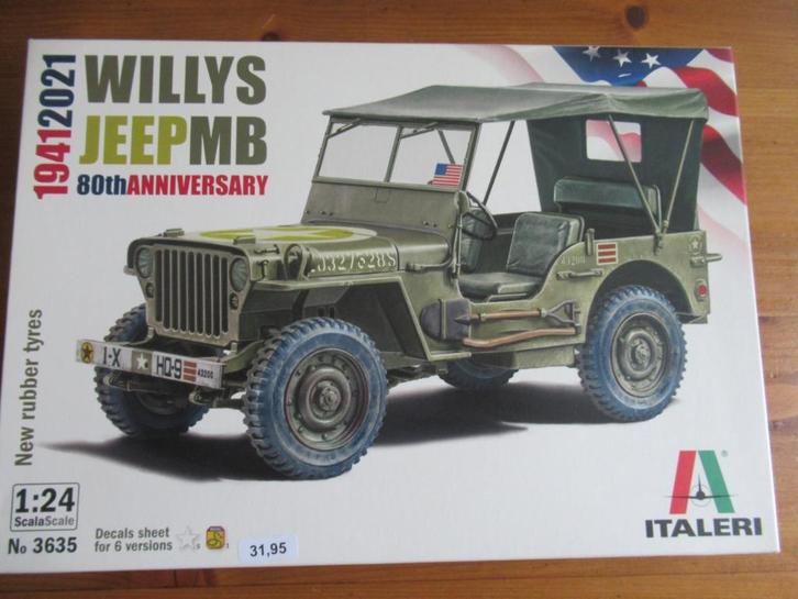 Willys Jeep MB  (Italeri 1/24), Hobby en Vrije tijd, Modelbouw | Auto's en Voertuigen, Nieuw, Auto, Groter dan 1:32, Italeri, Ophalen of Verzenden