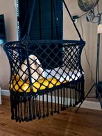 (Unieke!) Zwarte Macrame hangwieg, Ophalen of Verzenden, Zo goed als nieuw, Wieg