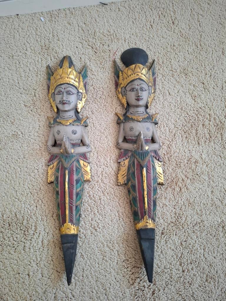 Bali Dewa / Dewi indonische houten beelden houtsnijwerk, Ophalen of Verzenden