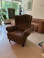 Klassieke bruine fauteuil, Huis en Inrichting, Fauteuils, Ophalen, Gebruikt, Stof, 75 tot 100 cm