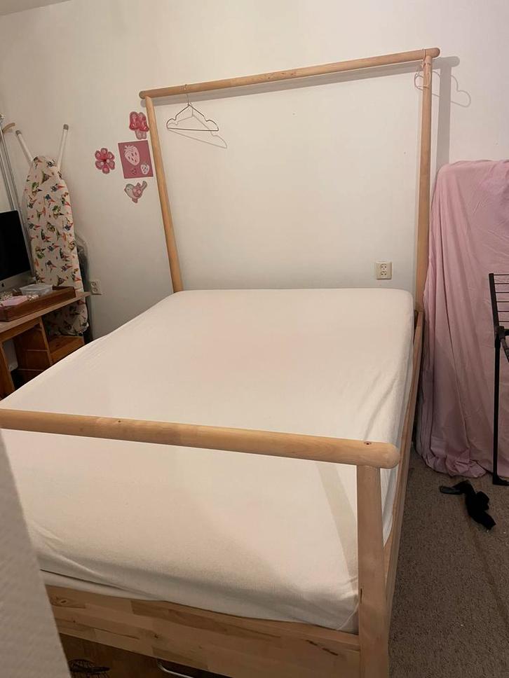 Ikea gjöra bed incl lattenbodem, Huis en Inrichting, Slaapkamer | Bedden, Zo goed als nieuw, Eenpersoons, 90 cm, Hout, Wit, Ophalen of Verzenden