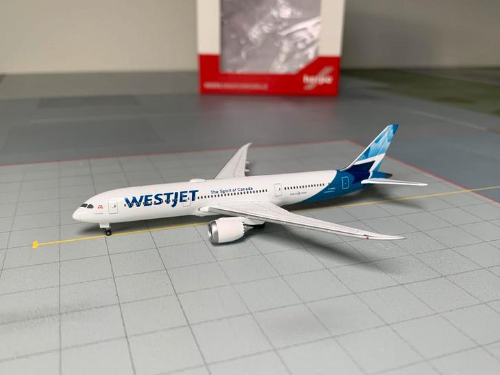 Westjet Boeing 787-9 Herpa Wings 1:500, Verzamelen, Luchtvaart en Vliegtuigspotten, Nieuw, Schaalmodel, Ophalen of Verzenden