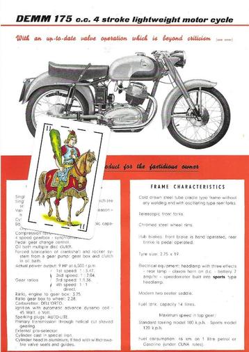 Demm 175 cc 4 takt folder leaflet (DM175) beschikbaar voor biedingen