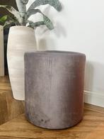 Rond poefje in fluweel zachte velvet stof *ALS NIEUW*, Minder dan 50 cm, Rond, Minder dan 50 cm, Ophalen of Verzenden