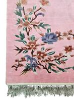 Handgeknoopt Oriental zijde tapijt floral pink 90x155cm, Bruin, Zo goed als nieuw, Perzisch Oriental oosters floral HYPE, 150 tot 200 cm