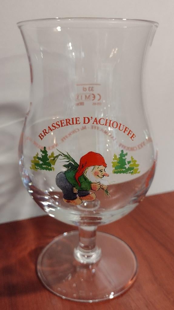 La Chouffe Glas Print Rondom Tekst 33cl M13., Verzamelen, Biermerken, Ophalen of Verzenden, Gebruikt, Glas of Glazen, Overige merken