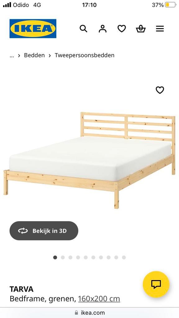 Bed Ikea Tarva 160x200, Huis en Inrichting, Slaapkamer | Bedden, Zo goed als nieuw, Ophalen
