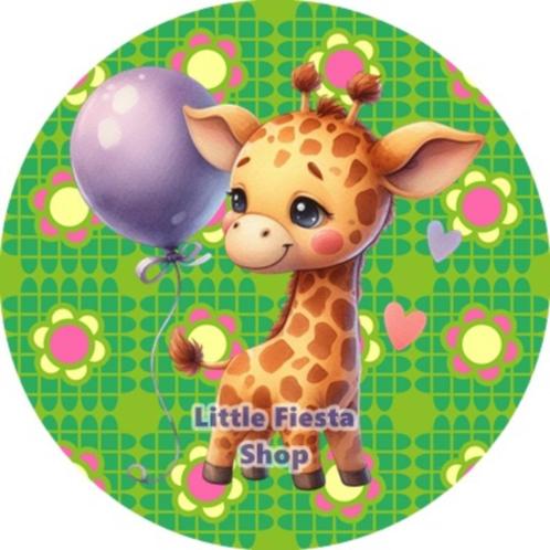 LF2428 icing frosting giraffe 19cm eetbare taart plaat print, Hobby en Vrije tijd, Taarten en Cupcakes maken, Nieuw, Versiering