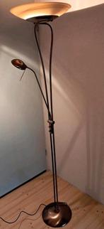 Vloerlamp met Leeslamp - Albast Kap - Dimbaar, Ophalen, Gebruikt, Glas, Modern