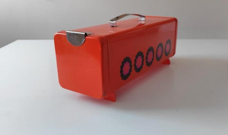 Vintage Oranje koektrommel, Huis en Inrichting, Keuken | Keukenbenodigdheden, Gebruikt, Ophalen