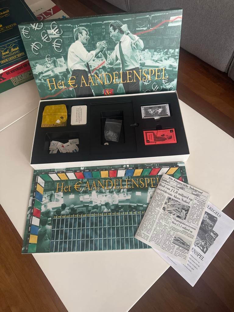 Het € Aandelenspel - Spannend Bordspel!, Vijf spelers of meer, Ophalen of Verzenden, Zo goed als nieuw