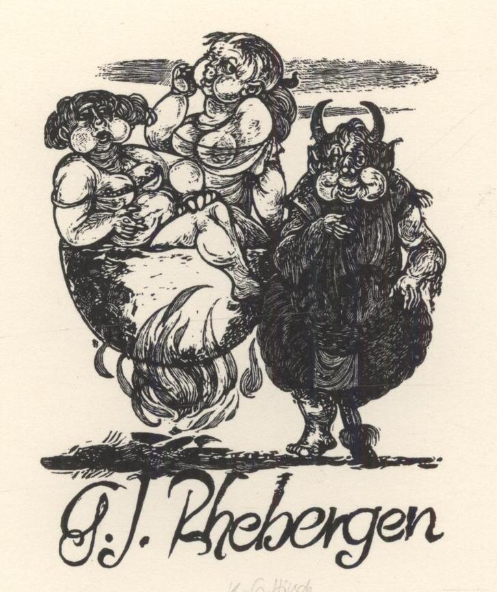 2178 Ex Libris Duitsland : Karl Georg Hirsch, 1965, Antiek en Kunst, Kunst | Etsen en Gravures, Verzenden