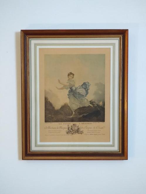 A Madame La Marquise De Turpin De Crisse- La Fuite A Dessein, Antiek en Kunst, Kunst | Schilderijen | Klassiek, Verzenden