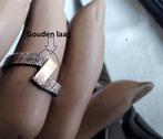 Zilveren RING 950 + Gouden 18karaats laag, Sieraden, Tassen en Uiterlijk, Ophalen of Verzenden, Zo goed als nieuw, 17 tot 18, Dame