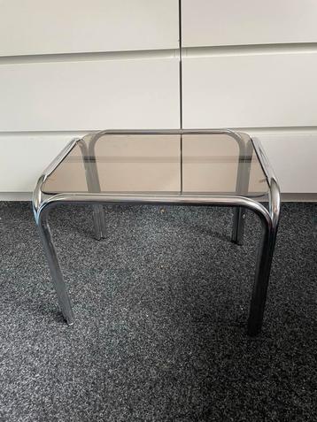 Midcentury Salontafel Chroom - Rookglas- Space Age beschikbaar voor biedingen