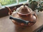 Antieke koperen waterketel met houten handvat, Antiek en Kunst, Ophalen of Verzenden, Koper