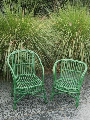 2 Vintage rotan kinder stoeltjes-voor woon- of kinderkamer beschikbaar voor biedingen