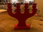 Zweedse houten kandelaar rood Kerst, Huis en Inrichting, Woonaccessoires | Kandelaars en Kaarsen, Ophalen of Verzenden, Zo goed als nieuw