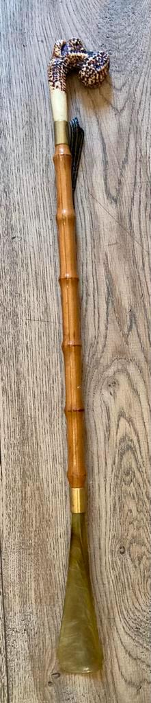 Vintage Italiaanse schoenlepel koper bamboe hoorn been beschikbaar voor biedingen