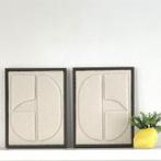 Schilderijen van bouclé meubelstof en Teddystof - handmade., Minder dan 50 cm, Nieuw, Ophalen of Verzenden, Schilderij