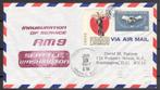 1e vlucht Airmail route 9 Seattle Washington USA 1967, Postzegels en Munten, Brieven en Enveloppen | Buitenland, Envelop, Verzenden