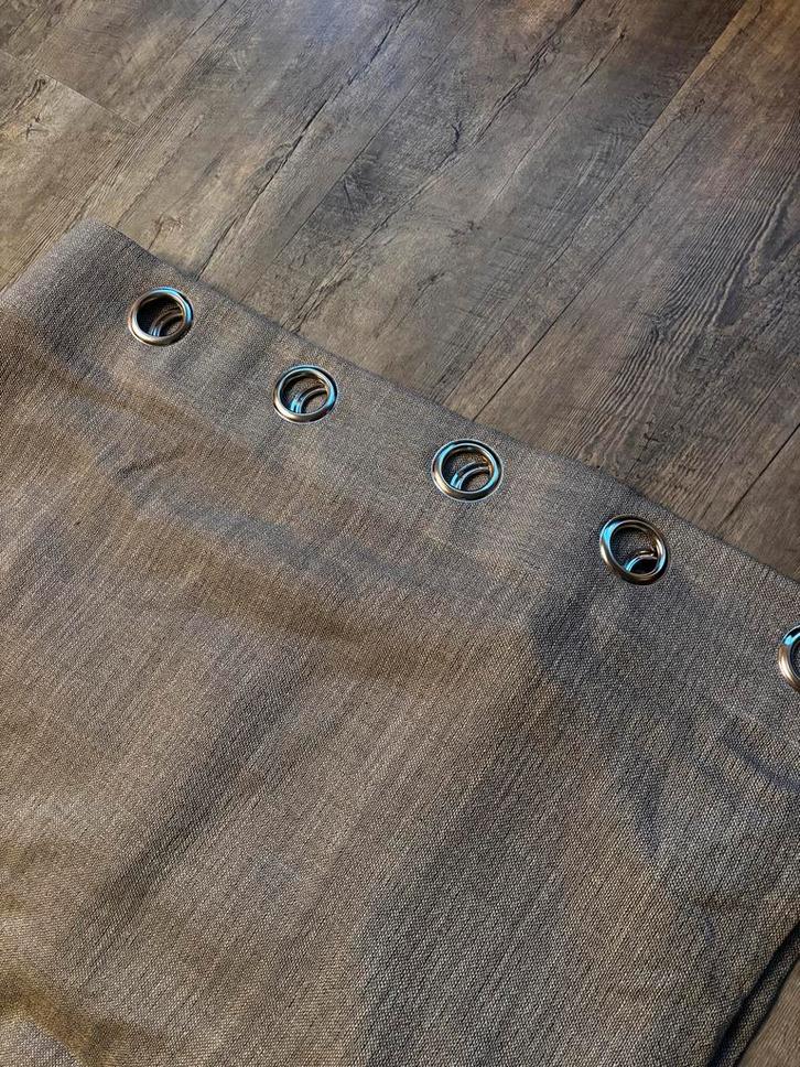 2 Nieuwe In-between Gordijnen Grijs/Groen 330x265cm, Huis en Inrichting, Stoffering | Gordijnen en Lamellen, Nieuw, 200 cm of meer