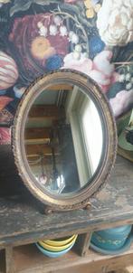 Antiek Frans bois doré spiegeltje spiegel houten achterkant, Ophalen of Verzenden