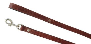 ALOKÉ Lederen Hondenriem Cognac Croco 2 x 104,5 cm KOOPJE!!! beschikbaar voor biedingen