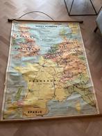 Originele vintage grote schoolkaart West Europa, Antiek en Kunst, Antiek | Schoolplaten, Ophalen, Aardrijkskunde