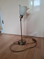 Leuke tafel/vloerlamp tulp model, goud/brons, Huis en Inrichting, Lampen | Tafellampen, Gebruikt, Speels/klassiek, 50 tot 75 cm