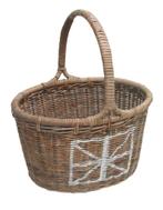 Picknickmand van riet, Huis en Inrichting, Woonaccessoires | Schalen en Manden, Ophalen of Verzenden, Nieuw, Rond, Riet