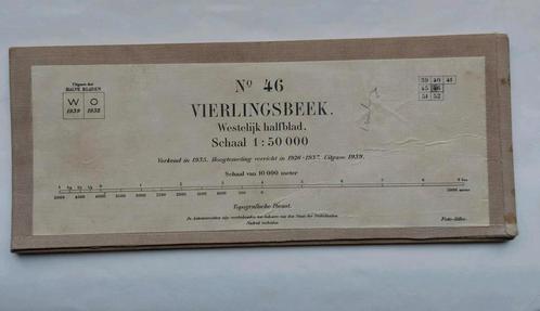 46W/ Stafkaart uit 1939 Vierlingsbeek Goesbeek Boxmeer Cuijk, Boeken, Atlassen en Landkaarten, Gelezen, Landkaart, Nederland, 1800 tot 2000