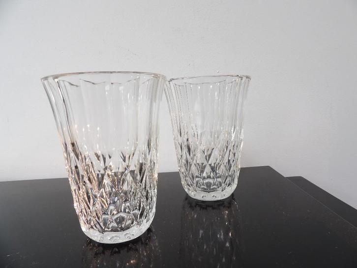 Val st Lambert Fifties Art Deco Vazenset, Aanbieding, Antiek en Kunst, Antiek | Vazen, Ophalen of Verzenden