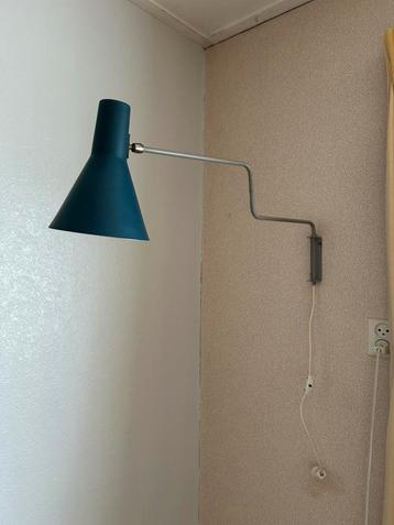 Vintage Anvia Hoogervorst Elbow wandlamp blauw beschikbaar voor biedingen