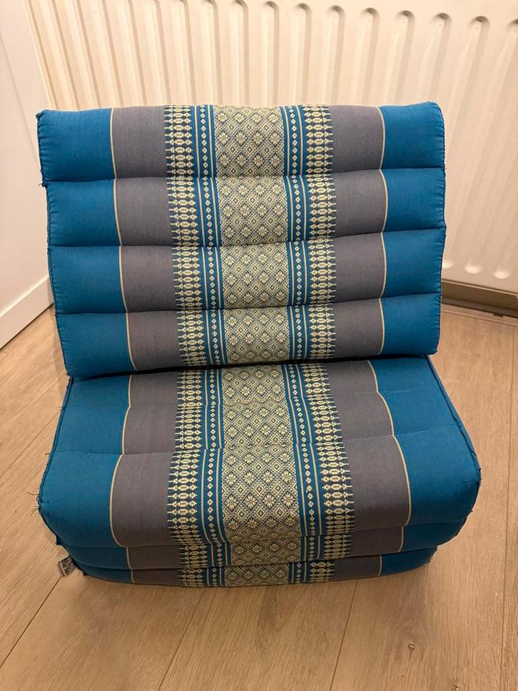 Blauw Thaise Kapok Zitkussen / Meditatiekussen, Huis en Inrichting, Stoelen, Zo goed als nieuw, Eén, Stof, Blauw, Ophalen