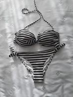 Blauw crème gestreepte strapless bikini van h&m 3 x gedragen, H&M, Blauw, Ophalen of Verzenden, Zo goed als nieuw
