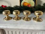 4 Messing Deurknoppen/Kastknoppen, Ophalen, Klink of Kruk